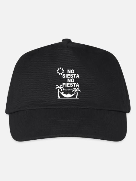 No Siesta No Fiesta – lustiges spanisches Partydesign - Kinder Basecap - Schwarz