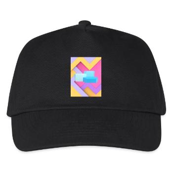 Pastellfarbenes geometrisches Pod-Design - Kinder Basecap - Schwarz - Vorne