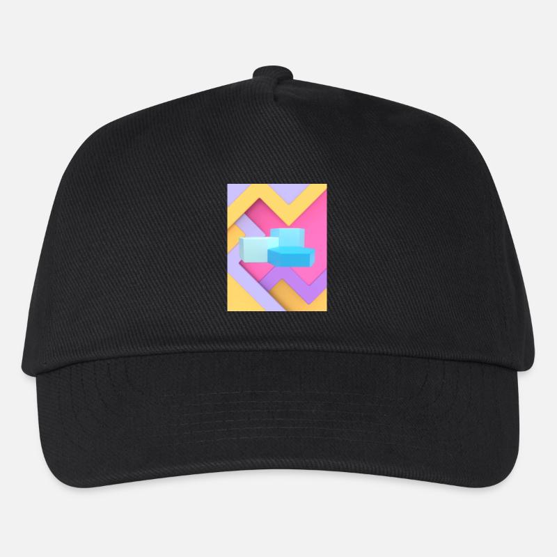 Pastellfarbenes geometrisches Pod-Design - Kinder Basecap - Schwarz