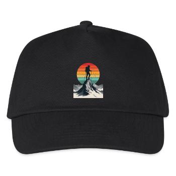 Adventurer at the Mountain Summit - Kids’ Baseball Cap - black - Front
