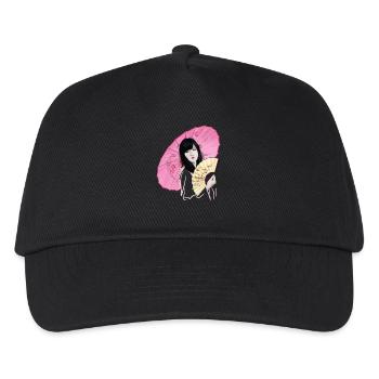 Asian beauty with pink umbrella - Kids’ Baseball Cap - black - Front
