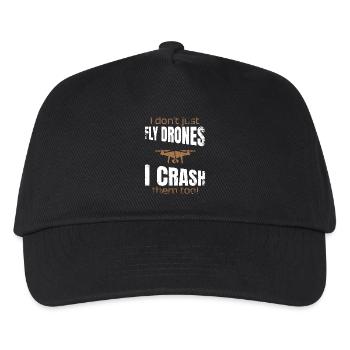 I dont just fly drones I crash them too - Kinder Basecap - Schwarz - Vorne