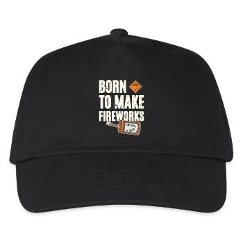 Born To Make Fireworks - Kids’ Baseball Cap - black - Front