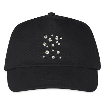 Blumenmuster in schlichtem Stil - Kinder Basecap - Schwarz - Vorne