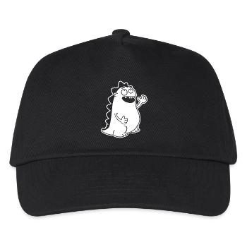 Dino winkend – Kawaii, Cartoon & Urzeit-Freude - Kinder Basecap - Schwarz - Vorne