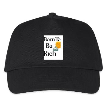 Geburt zum Reichtum DesignerTee - Kinder Basecap - Schwarz - Vorne