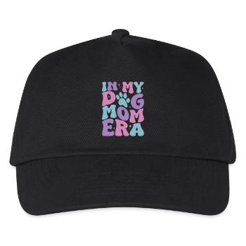 In My Dog Mom Era Pastell Pfoten - Kinder Basecap - Schwarz - Vorne