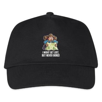 Wanderlust Design – Lustiger Spruch für Abenteurer - Kinder Basecap - Schwarz - Vorne