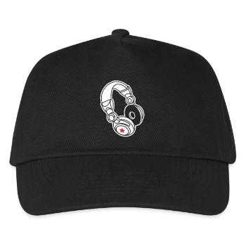 Kopfhörer Stern: Musik & Party Vibes - Kinder Basecap - Schwarz - Vorne