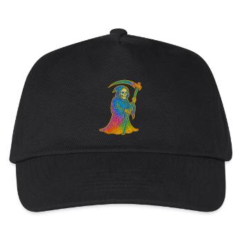 Der Tod | Regenbogen Sensenmann - Kinder Basecap - Schwarz - Vorne