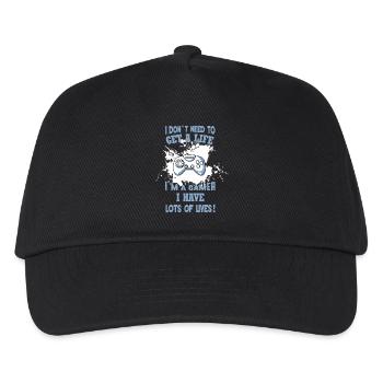 Gamer-Humor: voller Leben - Kinder Basecap - Schwarz - Vorne