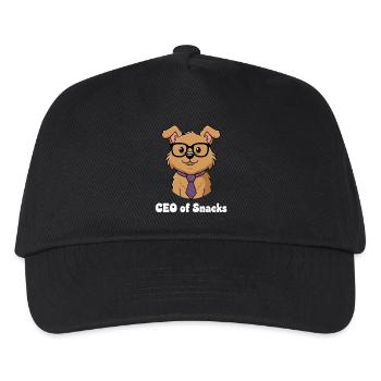 CEO of Snacks Dog with Glasses - Kids’ Baseball Cap - black - Front