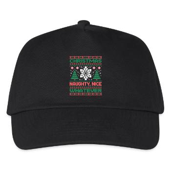 Christmas Pixel Sweat Naughty Nice Whatever - Kids’ Baseball Cap - black - Front