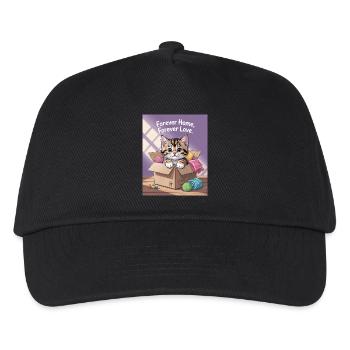 Forever Home Kitten in Box - Kinder Basecap - Schwarz - Vorne