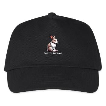 Talk to the Paw Kaninchen Hase Hasen langohr  - Kinder Basecap - Schwarz - Vorne