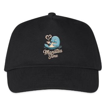 Manatee Marine Animal Ocean Loves Tea - Kids’ Baseball Cap - black - Front