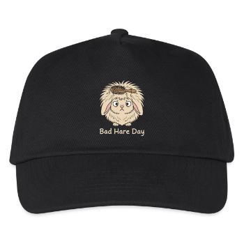 Tierischer Humor Kaninchen Löwenkopf - Kinder Basecap - Schwarz - Vorne