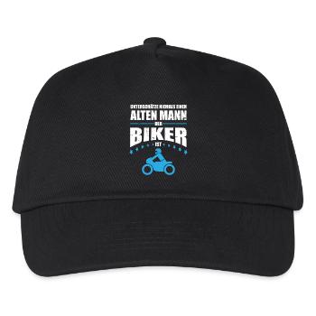 Alter Mann - Biker | Retro Vintage - Kinder Basecap - Schwarz - Vorne
