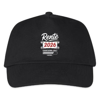 Rente 2026 Countdown läuft - Kinder Basecap - Schwarz - Vorne