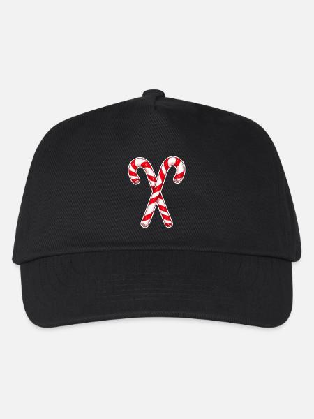 Crossed Candy Cane Duo - Kids’ Baseball Cap - black