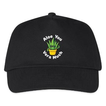Aloe You Vera Viel Saftiger Kaktus Wortspiel - Kinder Basecap - Schwarz - Vorne