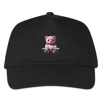 Tender pink bear with heart - Kids’ Baseball Cap - black - Front