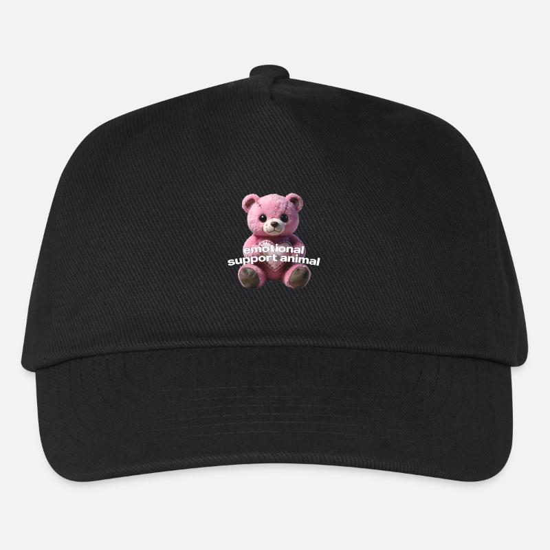 Zärtlicher rosa Bär mit Herz - Kinder Basecap - Schwarz