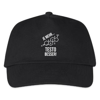 Je mehr Testo besser! Gym Muskeln Testosteron - Kinder Basecap - Schwarz - Vorne