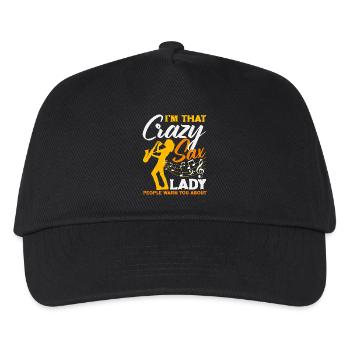 Crazy Sax Lady Saxophone Saxophonist Women - Kids’ Baseball Cap - black - Front