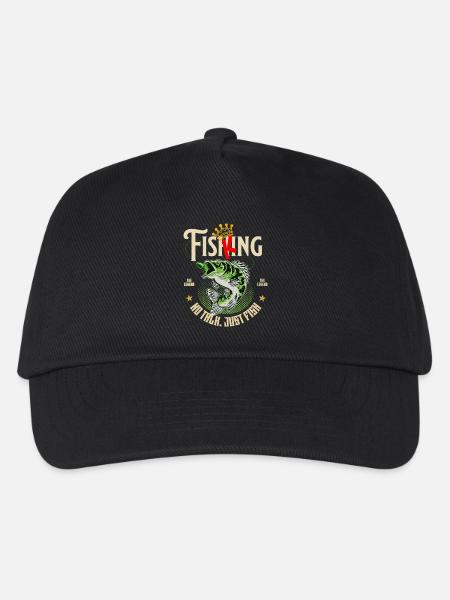 Fish King Angler Design - Kinder Basecap - Schwarz