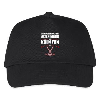 Alter Mann - Köln Eishockey Fan | Retro Vintage - Kinder Basecap - Schwarz - Vorne