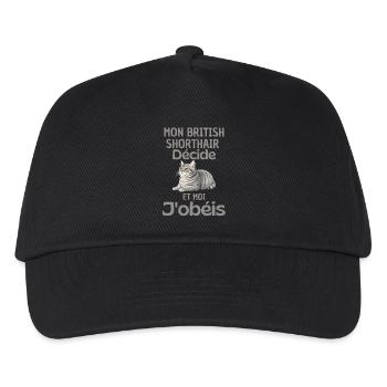 My British Shorthair decides, I obey - Kids’ Baseball Cap - black - Front