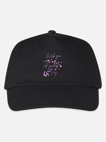 Ich wünsche dir einen schönen Tag, Floral - Kinder Basecap - Schwarz