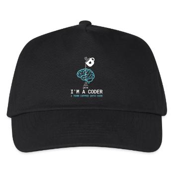 T-shirt Coder : Du café dans le code – Nerdy Programmie - Casquette de baseball Enfant - noir - Devant