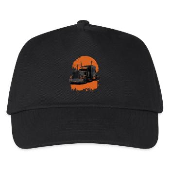 Truck in orange shade - Kids’ Baseball Cap - black - Front