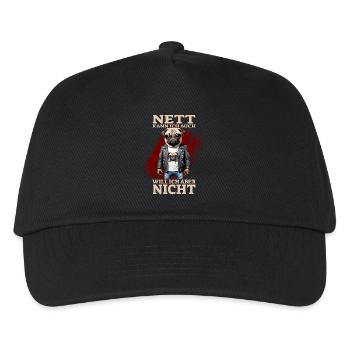 Nett kann ich auch - Will ich aber nicht - Kinder Basecap - Schwarz - Vorne