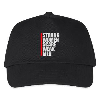 Strong Women Scare Weak Men Selbstbewusst Feminist - Kinder Basecap - Schwarz - Vorne