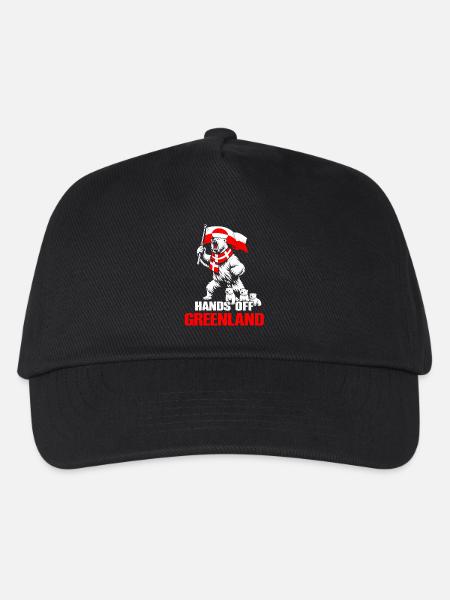 Eisbär und Grönlandflagge - Kinder Basecap - Schwarz