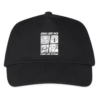 Jesus Loves You: Faith Love Hope - Kids’ Baseball Cap - black - Front