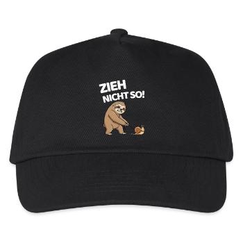 Zieh nicht so Faultier mit Schnecke - Kinder Basecap - Schwarz - Vorne