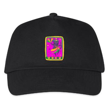 Mardi Gras tanzende Katze - Kinder Basecap - Schwarz - Vorne
