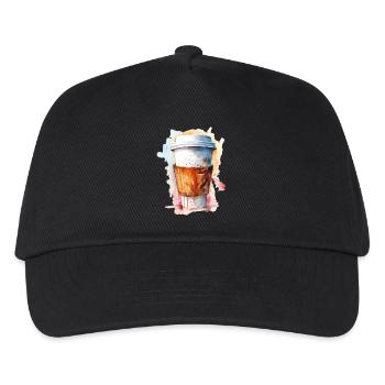 Wasserfarben ToGo Kaffee - Kinder Basecap - Schwarz - Vorne