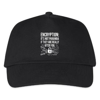 Encryption Paranoia Design - Kinder Basecap - Schwarz - Vorne