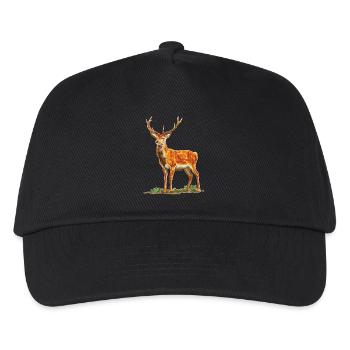 Hirsch - Kinder Basecap - Schwarz - Vorne