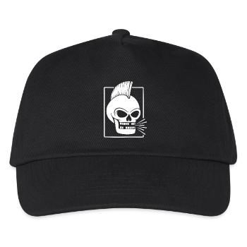 Punk Rock Skull With Mohawk - Kids’ Baseball Cap - black - Front