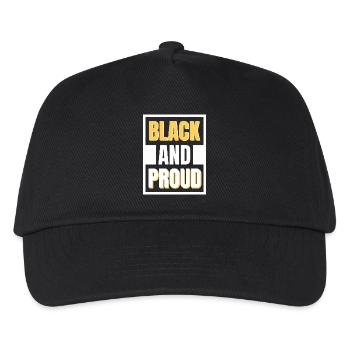 Black and Proud Bold Minimalist Design - Kinder Basecap - Schwarz - Vorne
