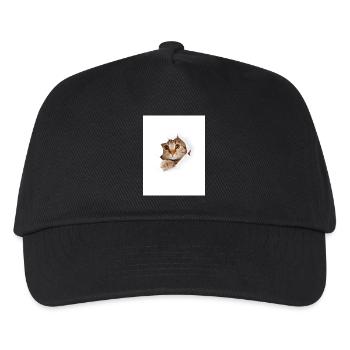 Chaton à coucou à travers une déchirure de papier - Casquette de baseball Enfant - noir - Devant