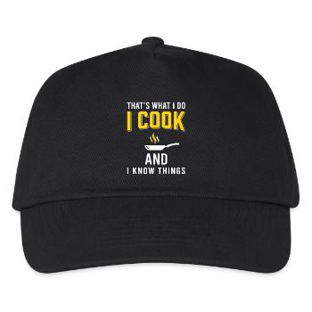 COOKING IS MY THING Pfannen Motiv - Kinder Basecap - Schwarz - Vorne