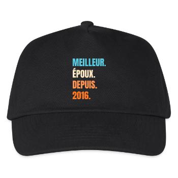 Bester Ehemann seit 2016 Geschenk-Ehemann - Kinder Basecap - Schwarz - Vorne