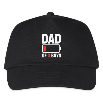 Vater von 3 Boys Pride - Kinder Basecap - Schwarz - Vorne